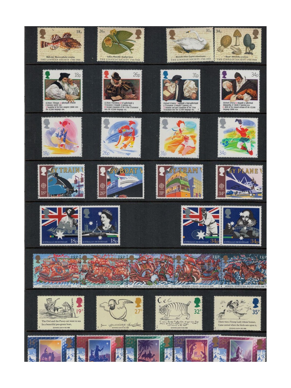 GREAT BRITAIN 1988 Complete year 34v MNH**