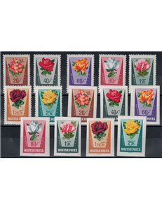 HUNGARY 1962 Rosa hybrida 14v MNH**
