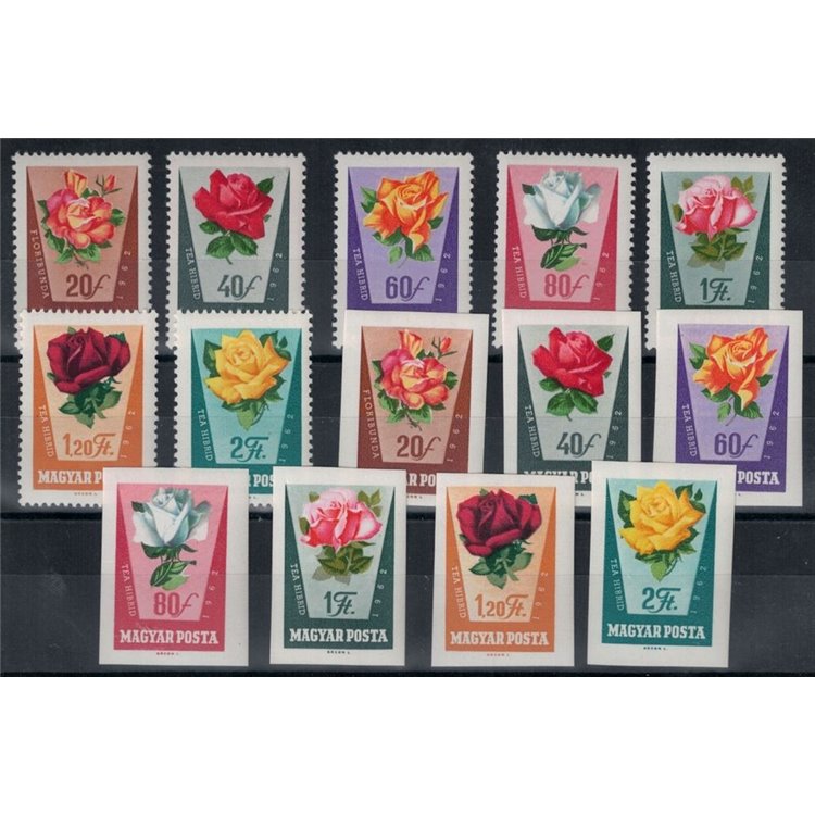 UNGHERIA 1962 Rosa hybrida 14v MNH**