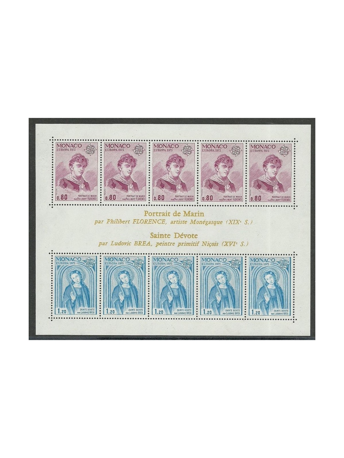 MONACO 1975 Europe s/s MNH**