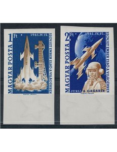 UNGHERIA 1961 Primi viaggi sovietici nello spazio 2v MNH**