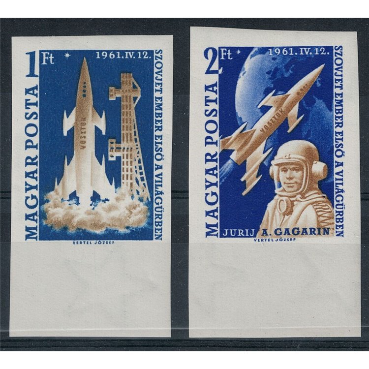 HUNGARY 1961 First Soviet space flights 2v MNH**