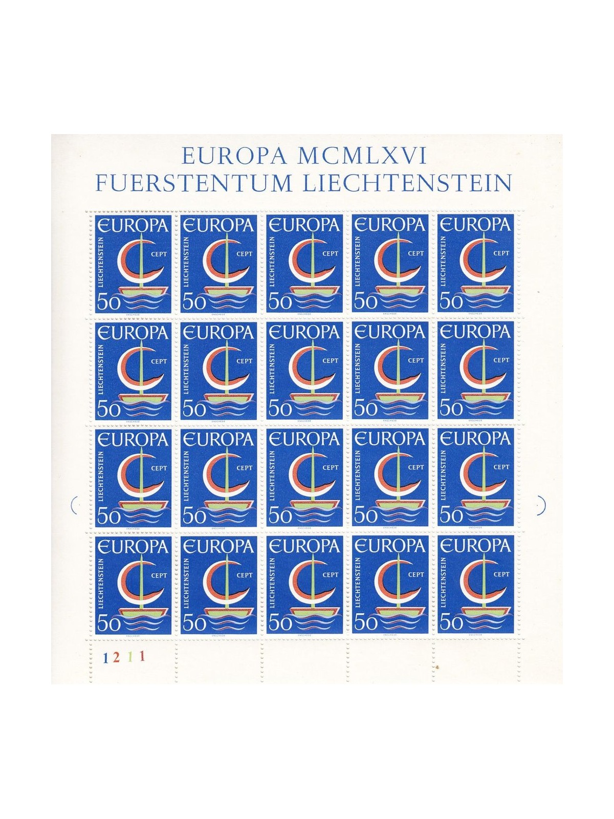 LIECHTENSTEIN 1966 Europe m/s MNH**