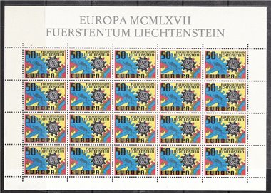 LIECHTENSTEIN 1967 Europe m/s MNH**