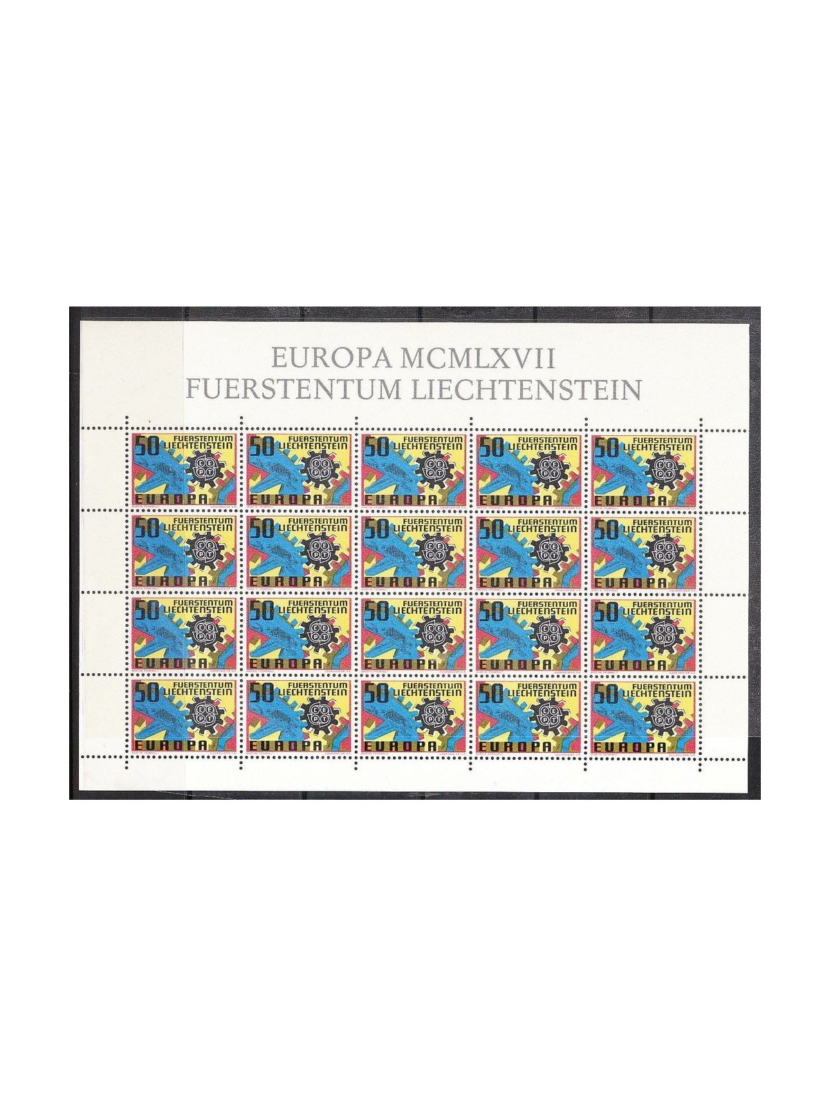 LIECHTENSTEIN 1967 Europe m/s MNH**