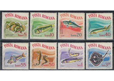 ROMANIA 1964 Pesci 8v MNH**