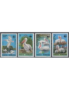 ROMANIA 1984 Protezione della natura, pellicano riccio 4v MNH**