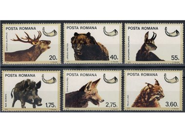 ROMANIA 1976 Cacciagione 6v MNH**