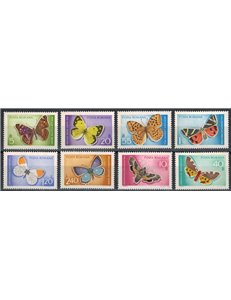 ROMANIA 1969 Butterflies 8v MNH**