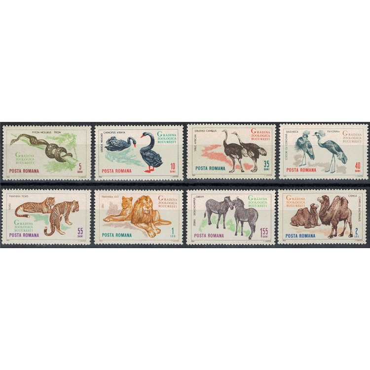 ROMANIA 1964 Bucharest Zoological Garden 8v MNH**