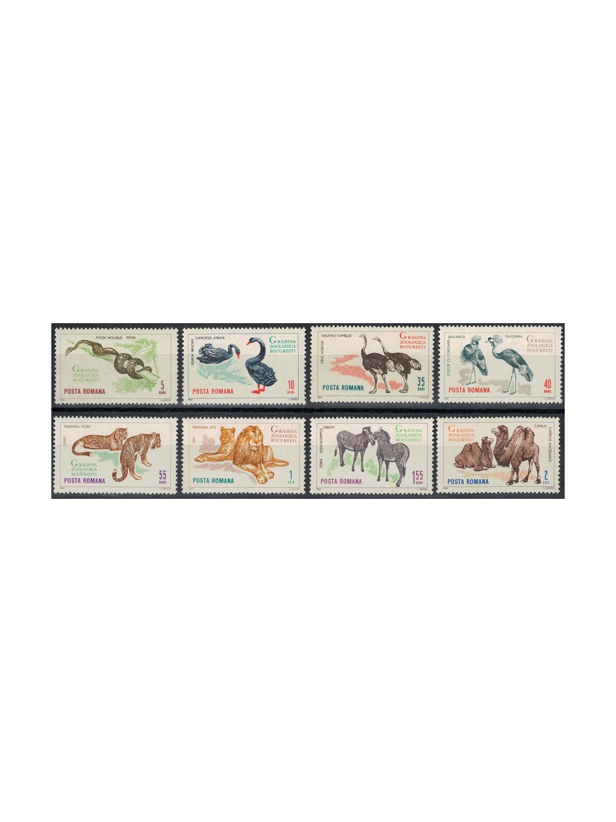 ROMANIA 1964 Bucharest Zoological Garden 8v MNH**