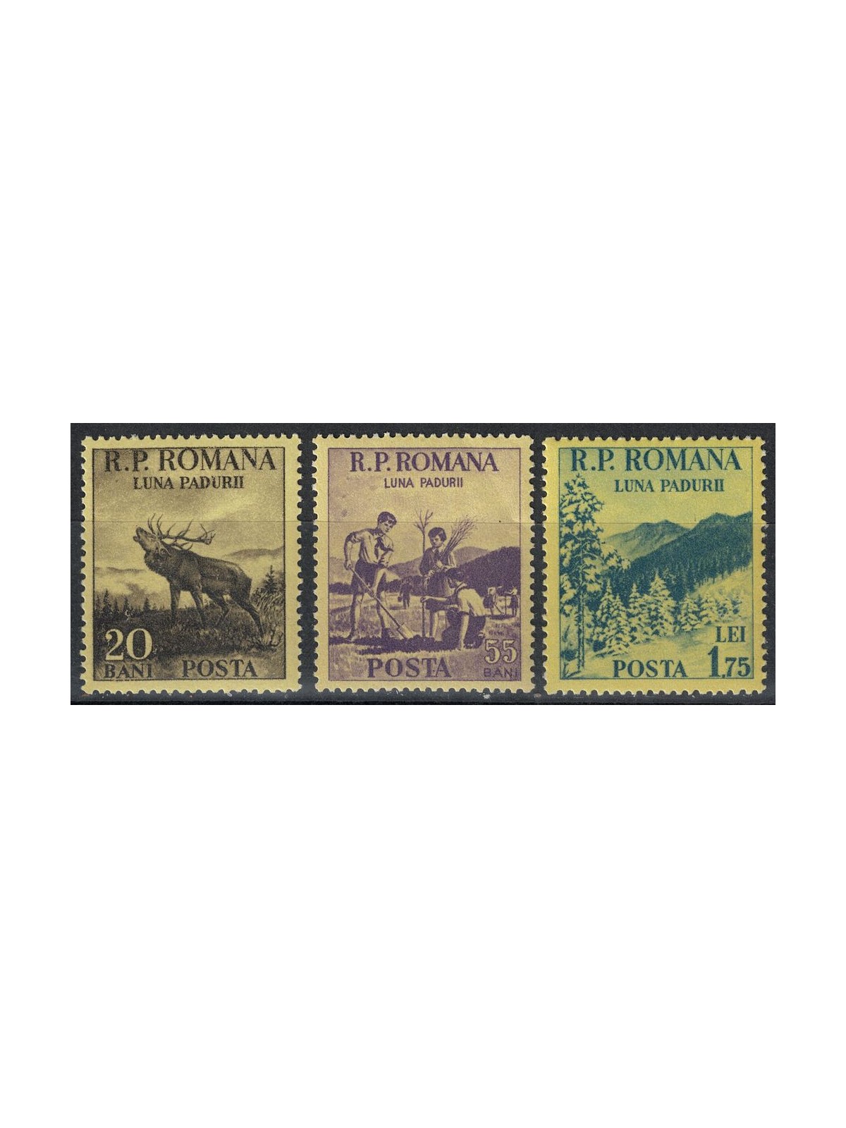 ROMANIA 1954 Mese della foresta 3v MH*