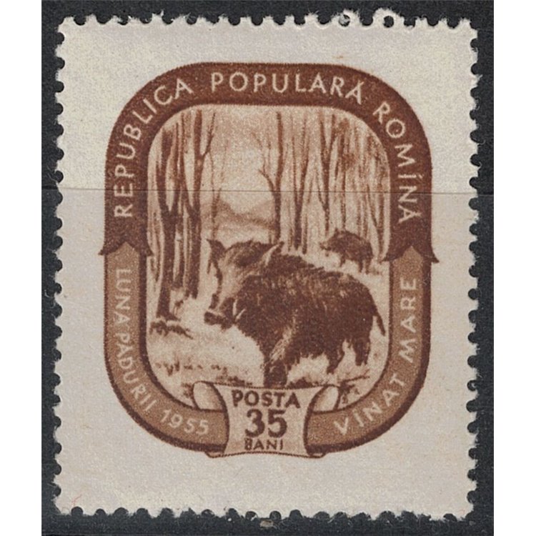 ROMANIA 1955 Mese della foresta, cinghiale 1v MNH**