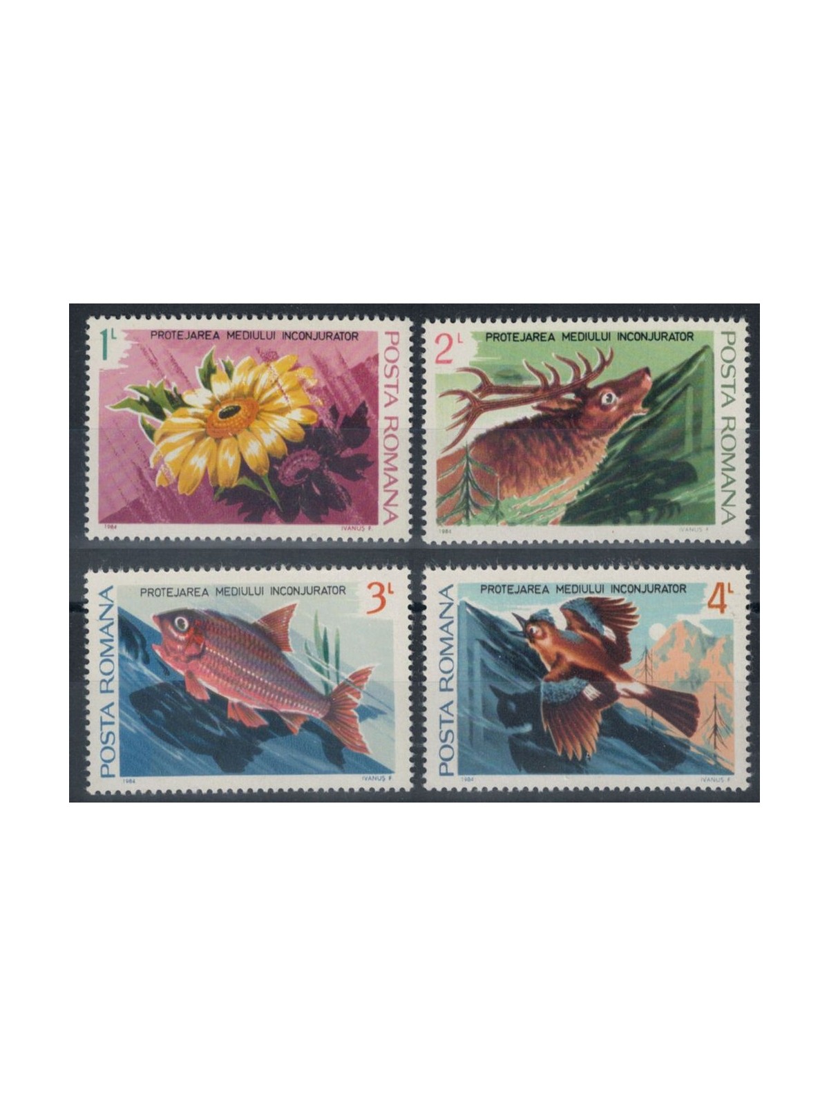 ROMANIA 1984 Protezione dell'ambiente 4v MNH**