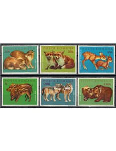 ROMANIA 1972 Cuccioli di animali selvatici 6v MNH**