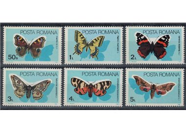 ROMANIA 1985 Farfalle 6v MNH**