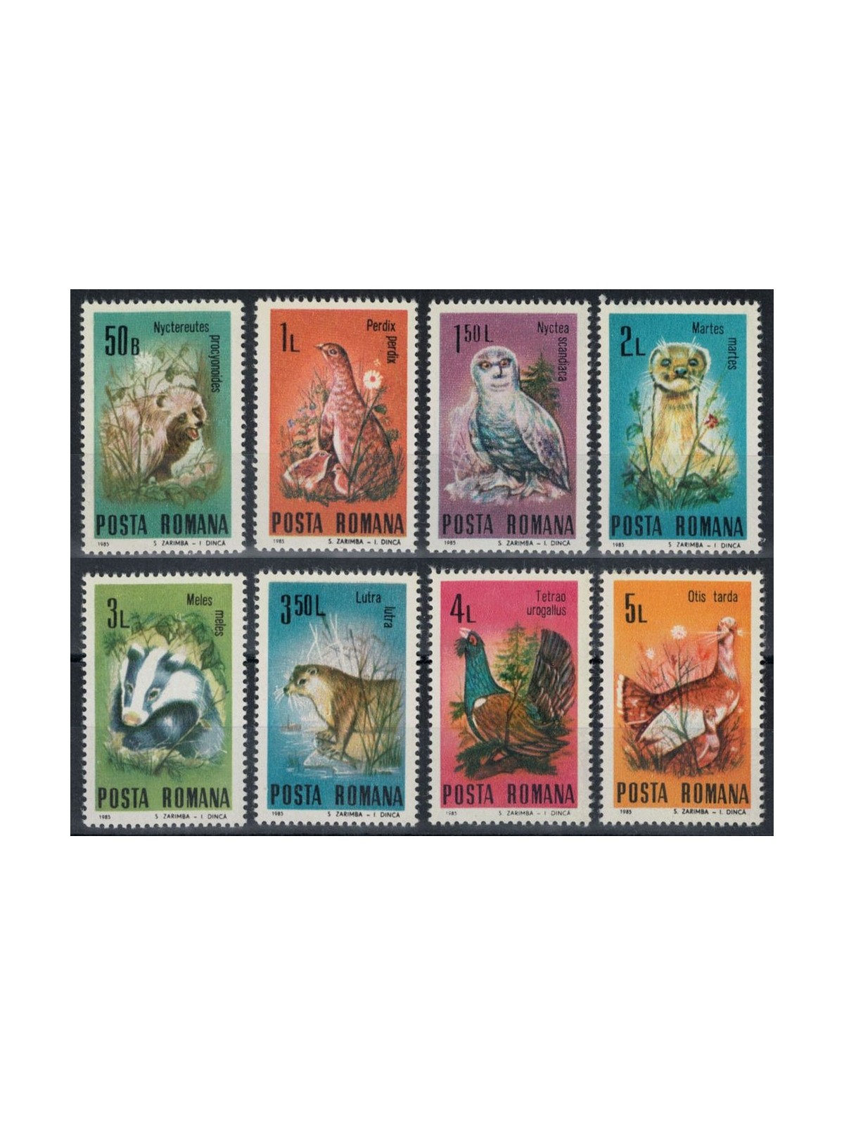 ROMANIA 1985 Protected Animals 8v MNH**
