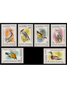 ROMANIA 1985 John James Audubon, uccelli 6v MNH**
