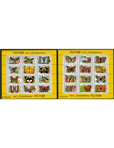 ROMANIA 1991 Butterflies 2 s/s MNH**