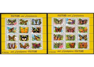 ROMANIA 1991 Farfalle 2 BF MNH**