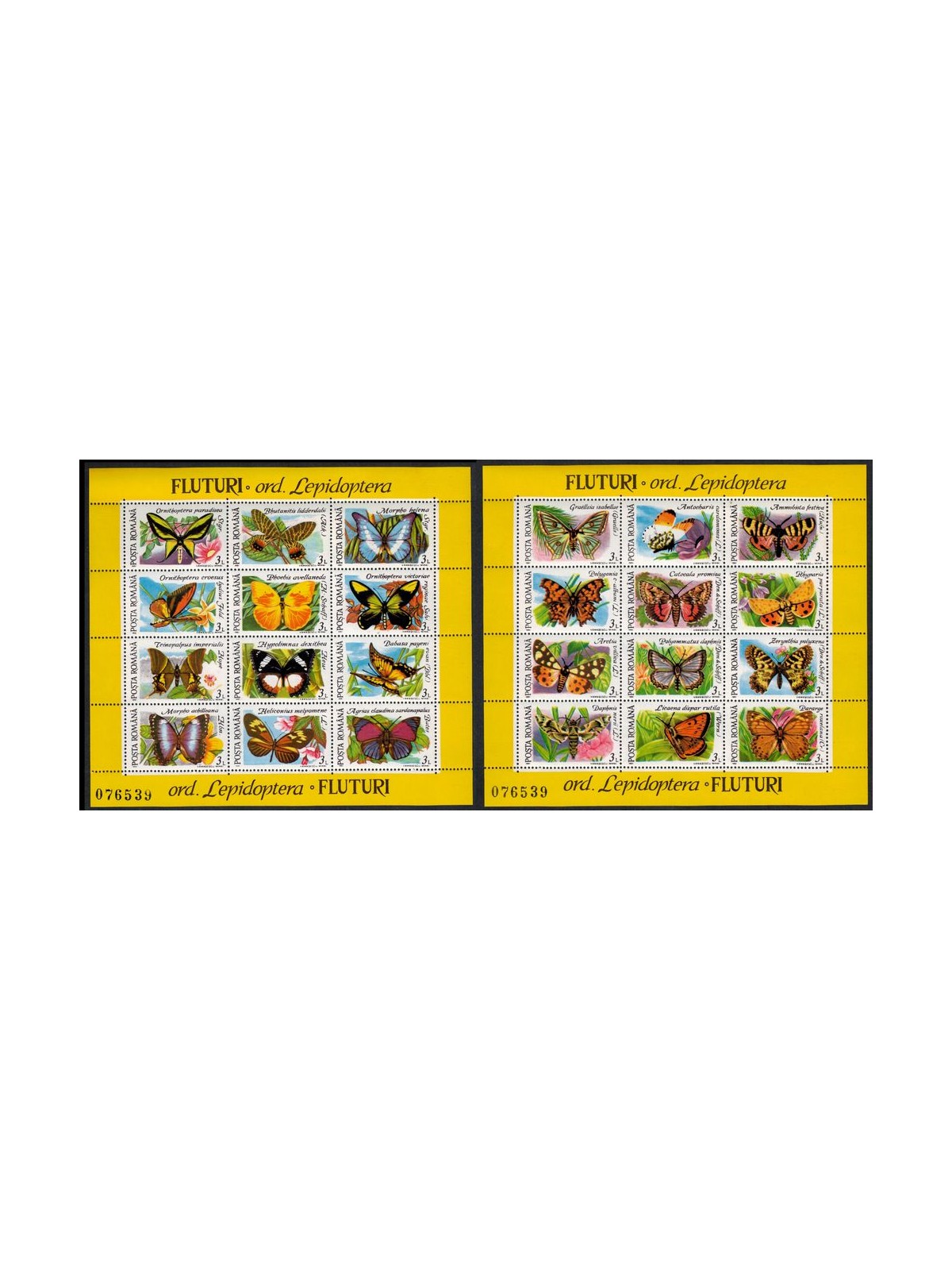 ROMANIA 1991 Butterflies 2 s/s MNH**