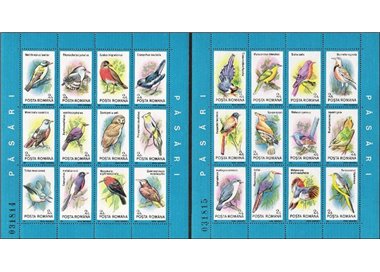 ROMANIA 1991 Uccelli 2 BF MNH**