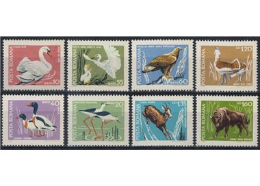 ROMANIA 1968 Fauna of natural reserves 8v MNH**