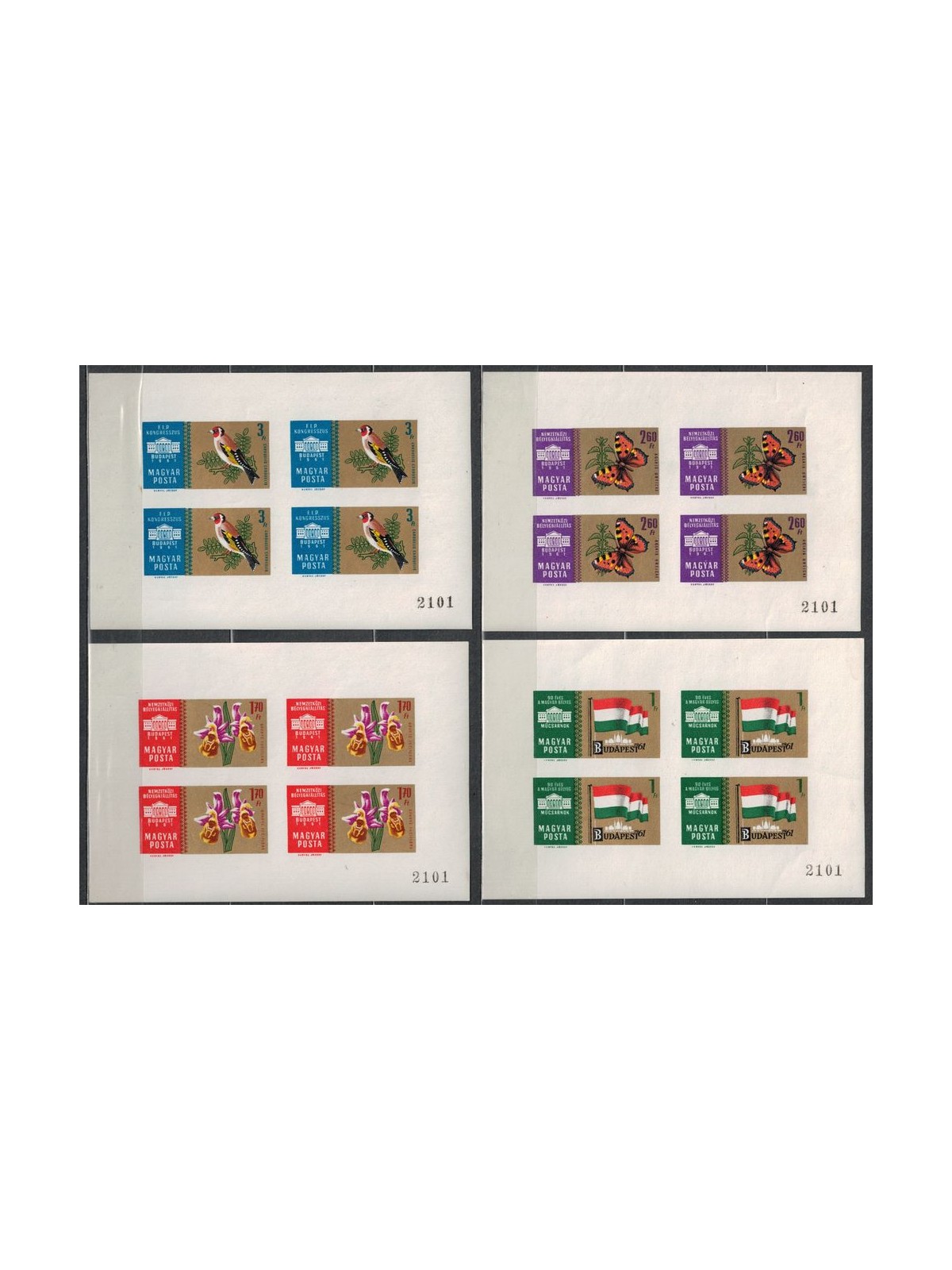 HUNGARY 1961 Philatelic Exhibition 2nd series (ND) 4 m/s MNH**