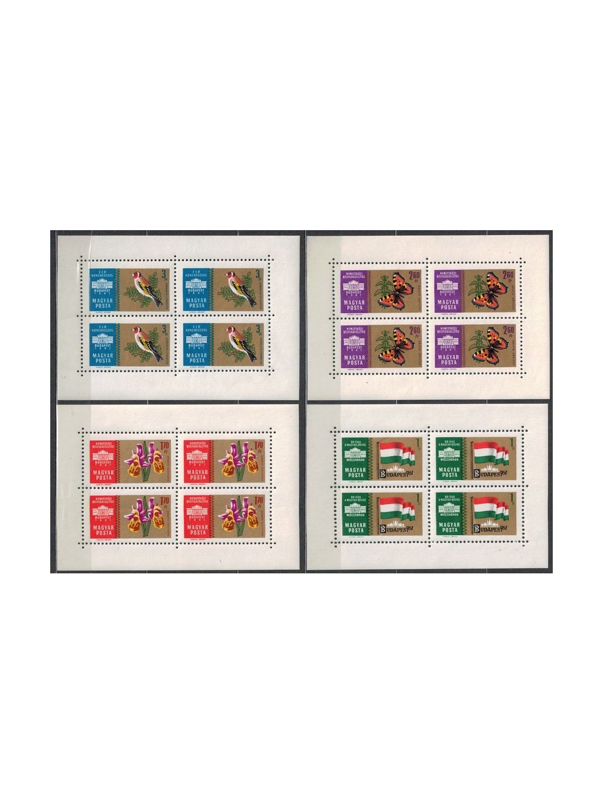 HUNGARY 1961 Philatelic Exhibition 2nd series 4 m/s MNH**