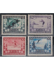 AUSTRIA 1933 Ski Championships 4v MNH**