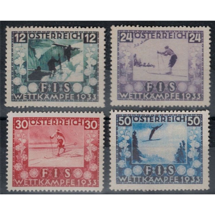 AUSTRIA 1933 Ski Championships 4v MNH**