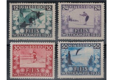 AUSTRIA 1933 Campionati di sci 4v MNH**