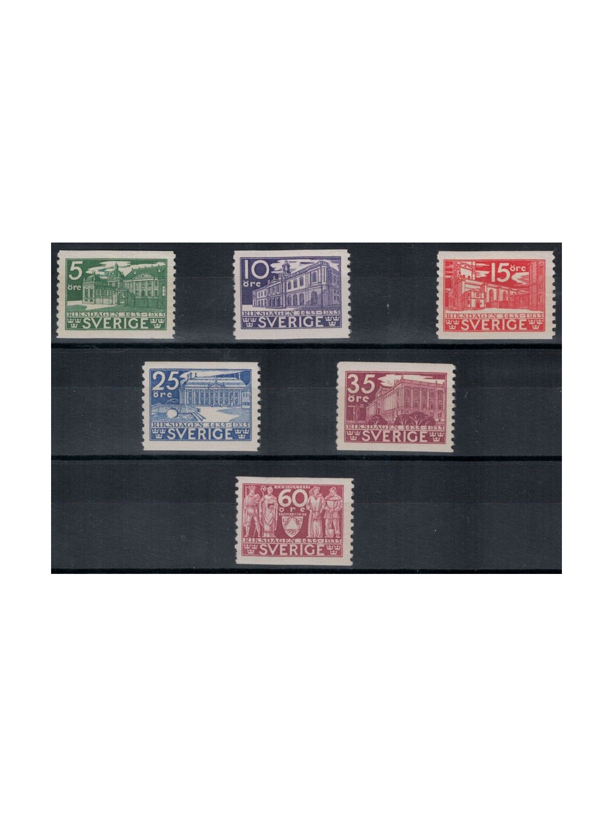 SWEDEN 1935 Centenary of the Swedish Parliament 6v MNH**