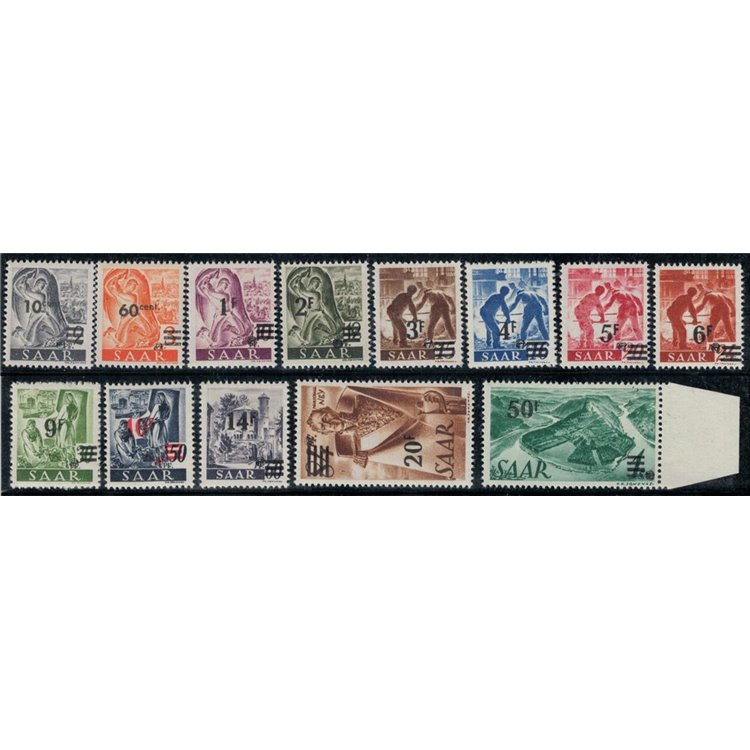 GERMANIA SARRE 1947 Serie ordinaria 13v MNH**