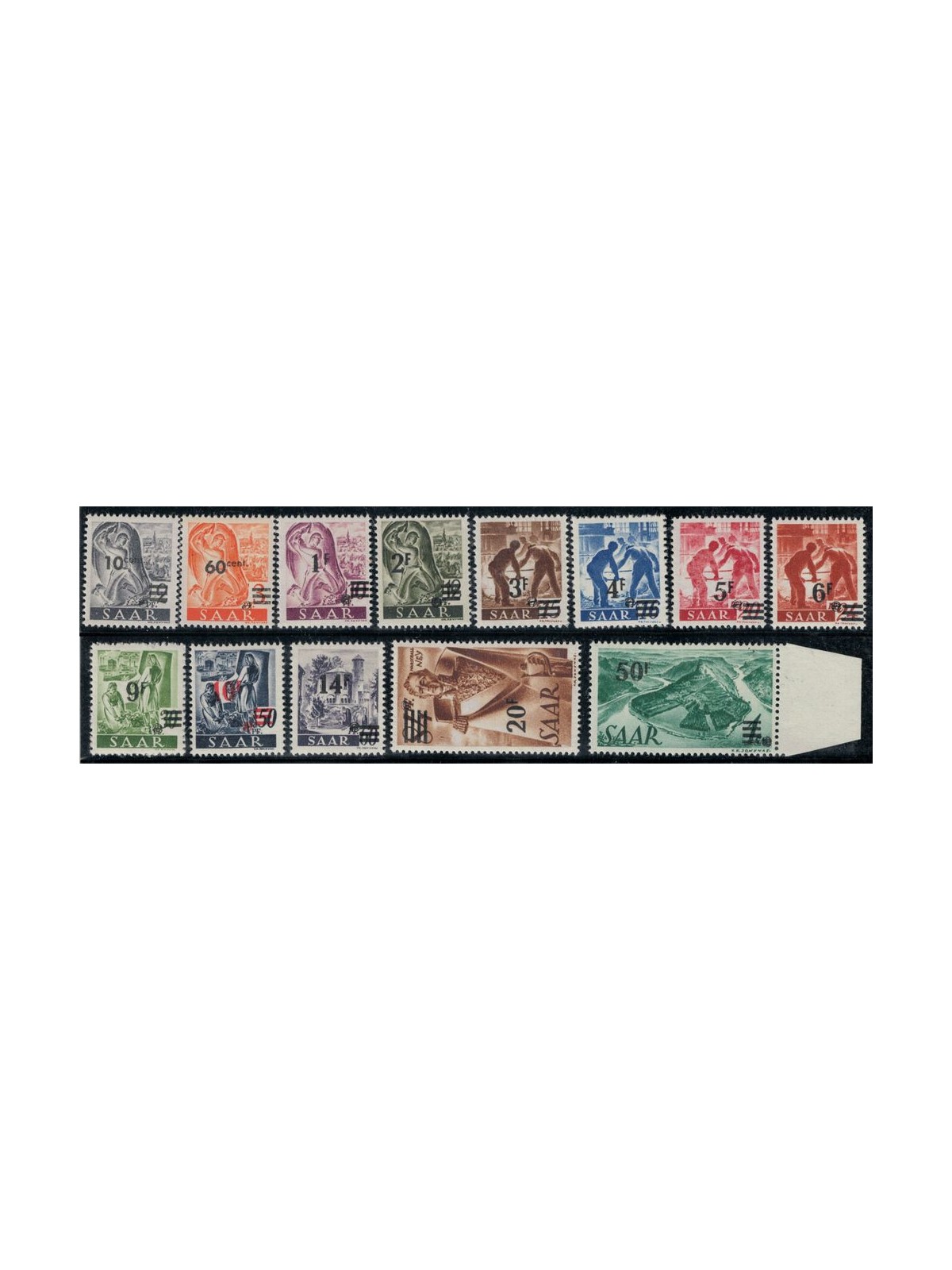 GERMANIA SARRE 1947 Serie ordinaria 13v MNH**