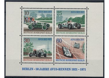 BERLINO 1971 Corse automobilistiche ad Avus 1 BF MNH**