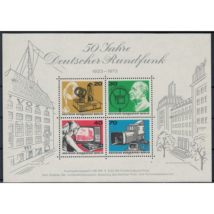 BERLINO 1973 Cinquantenario della radio tedesca 1 BF MNH**