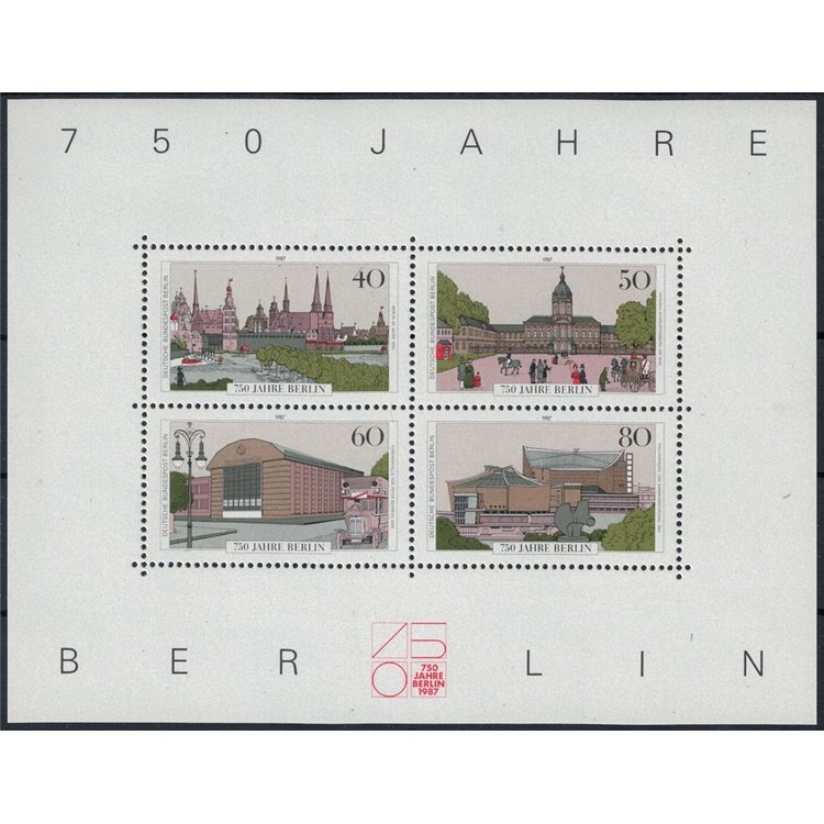 BERLINO 1987 Anniversario della città di Berlino 1 BF MNH**