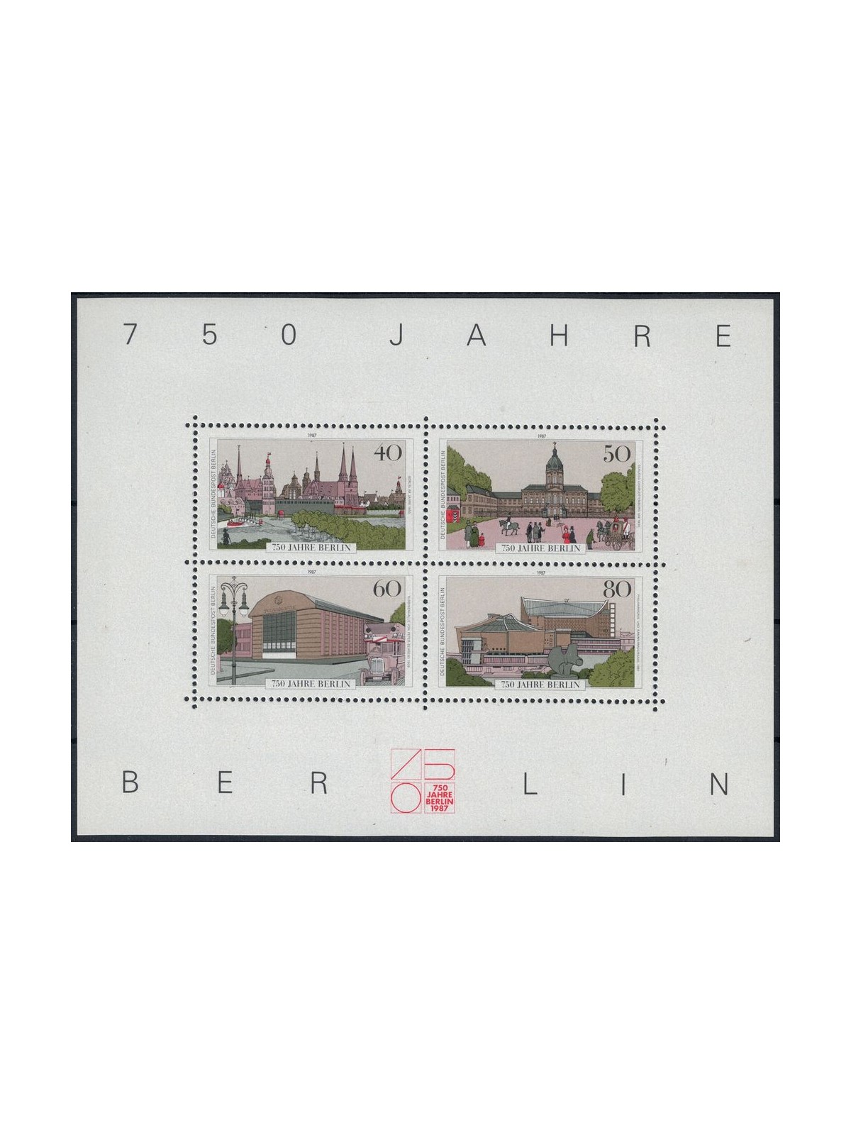 BERLINO 1987 Anniversario della città di Berlino 1 BF MNH**