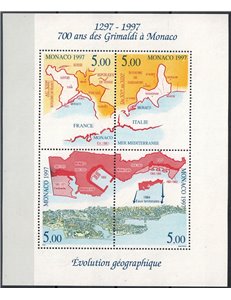 MONACO 1997 Grimaldi Dynasty s/s MNH**