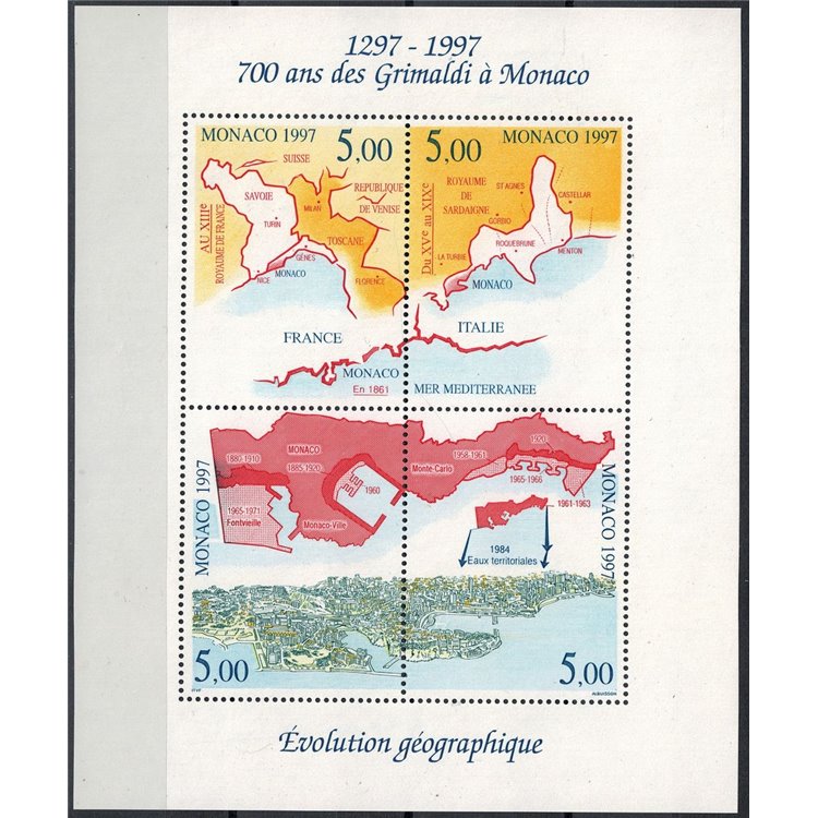 MONACO 1997 Dinastia dei Grimaldi BF MNH**