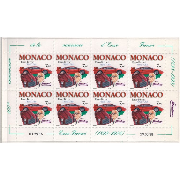 MONACO 1998 Enzo Ferrari m/s MNH**