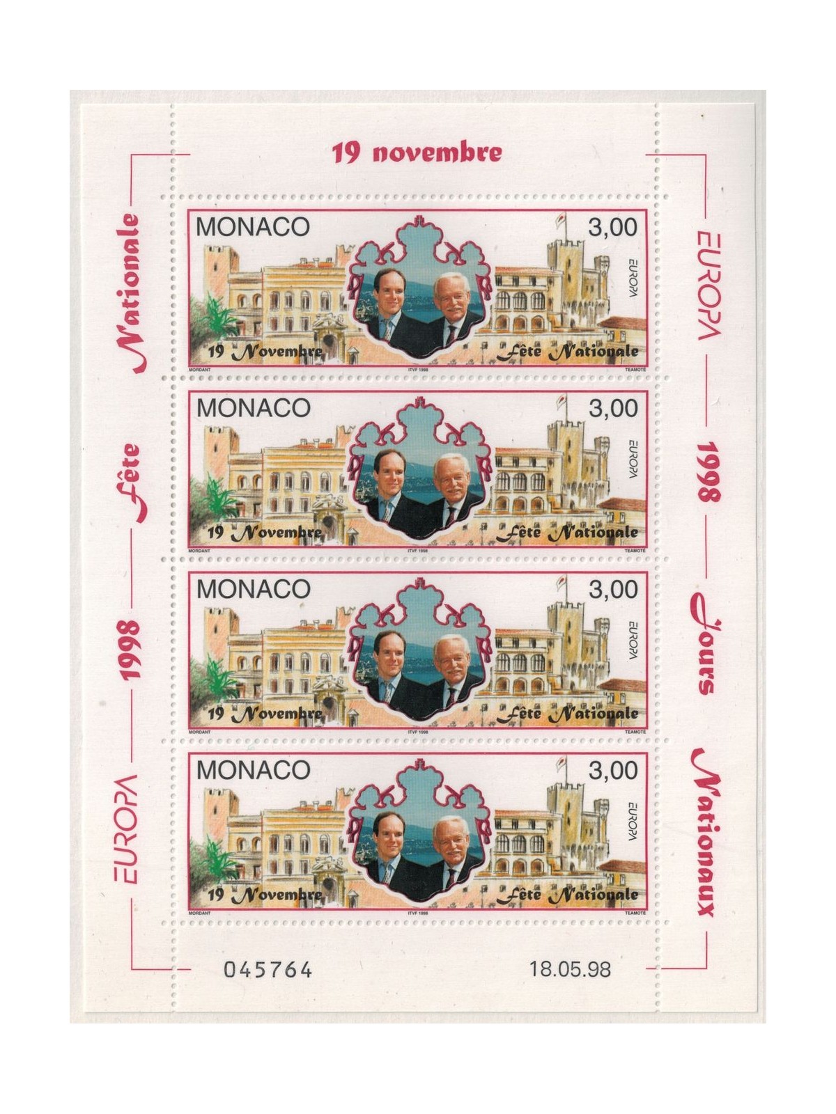 MONACO 1998 Europa (II) MF MNH**