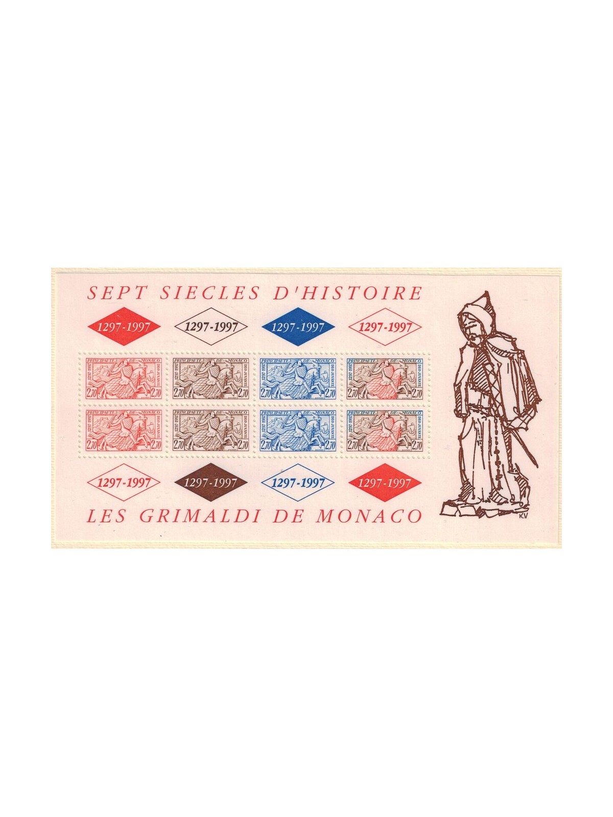 MONACO 1997 Dinastia dei Grimaldi, sigillo BF MNH**