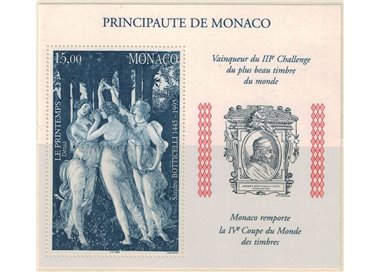 MONACO 1997 Sandro Botticelli s/s MNH**