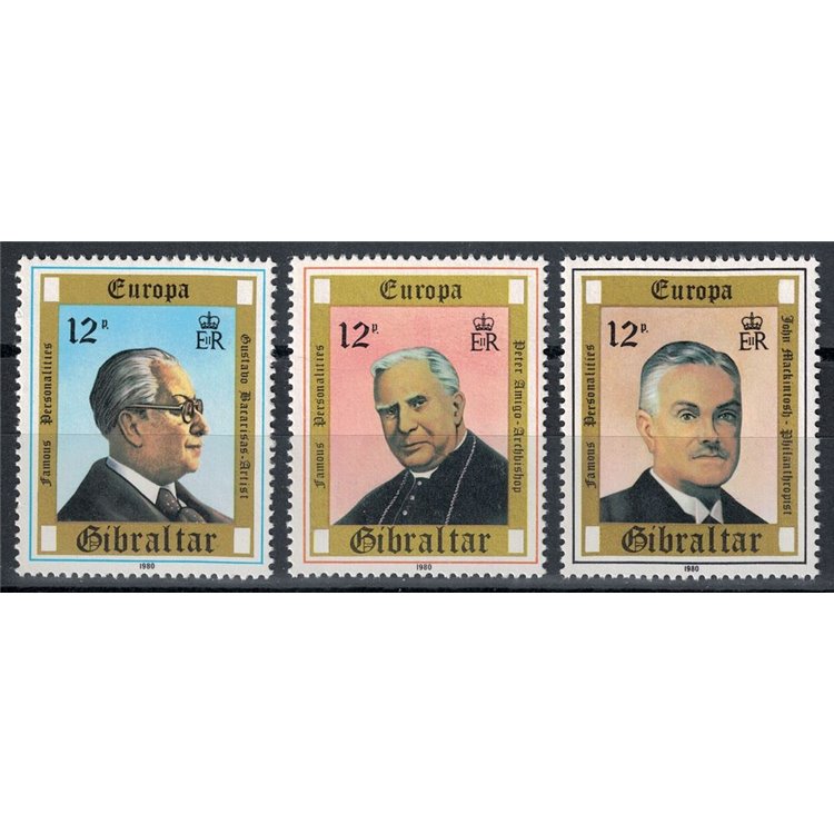 GIBRALTAR 1980 Europe 3v MNH**