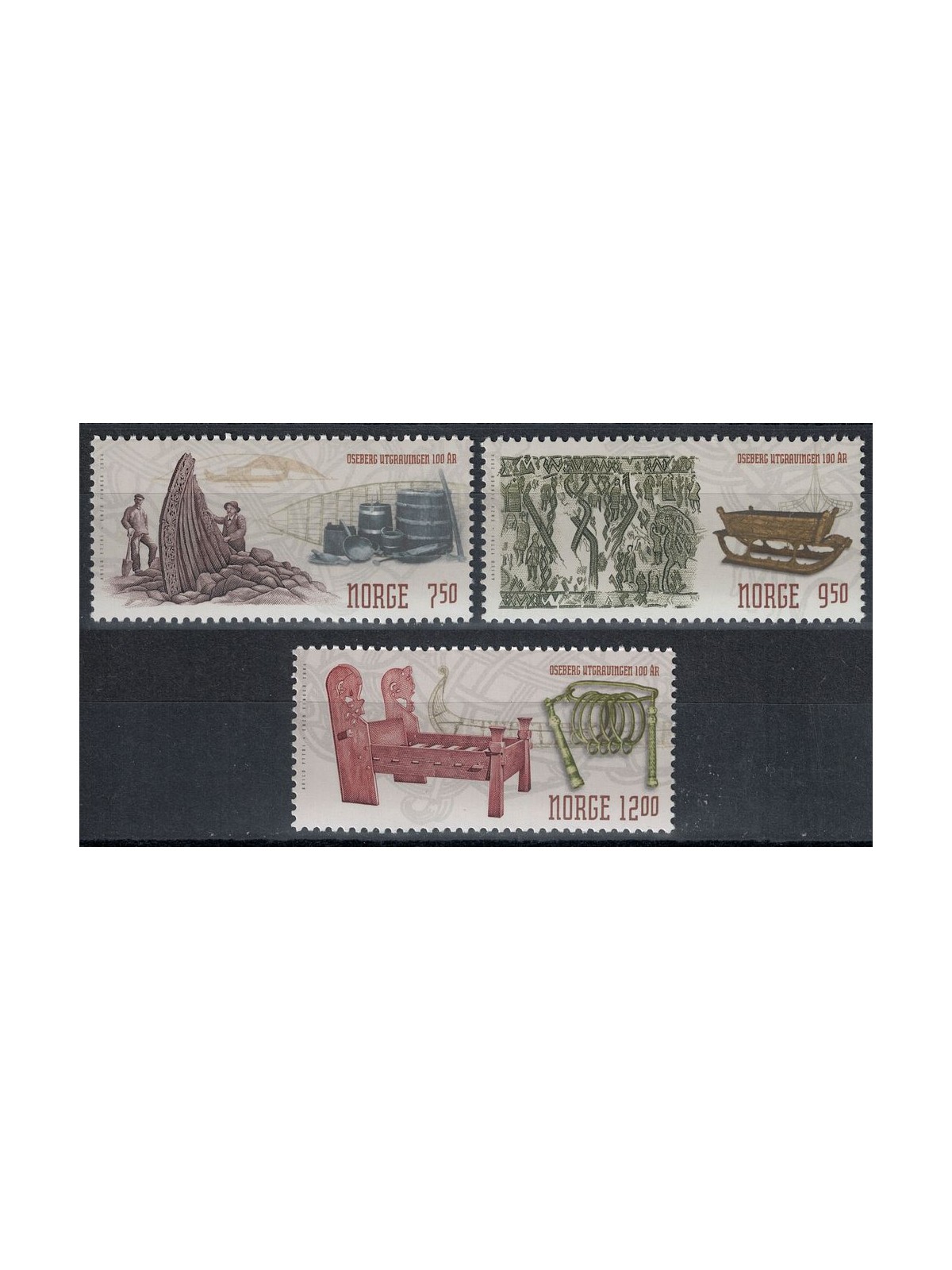 NORVEGIA 2004 Nave di Oseberg 3v MNH**