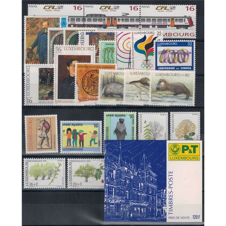 LUXEMBOURG 1996 Complete Year 24v + 1 booklet MNH**