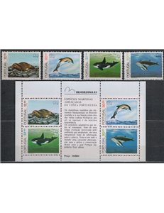 PORTOGALLO 1983 Mammiferi del mare 4v + 1 BF MNH**