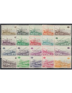 BELGIO 1968 Treni con locomotori, pacchi postali 20v MNH**